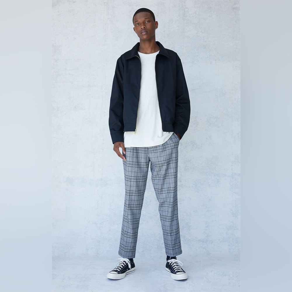 PacSun Gray Plaid Menswear Skater Slim Chino Trouser Pants SZ 36